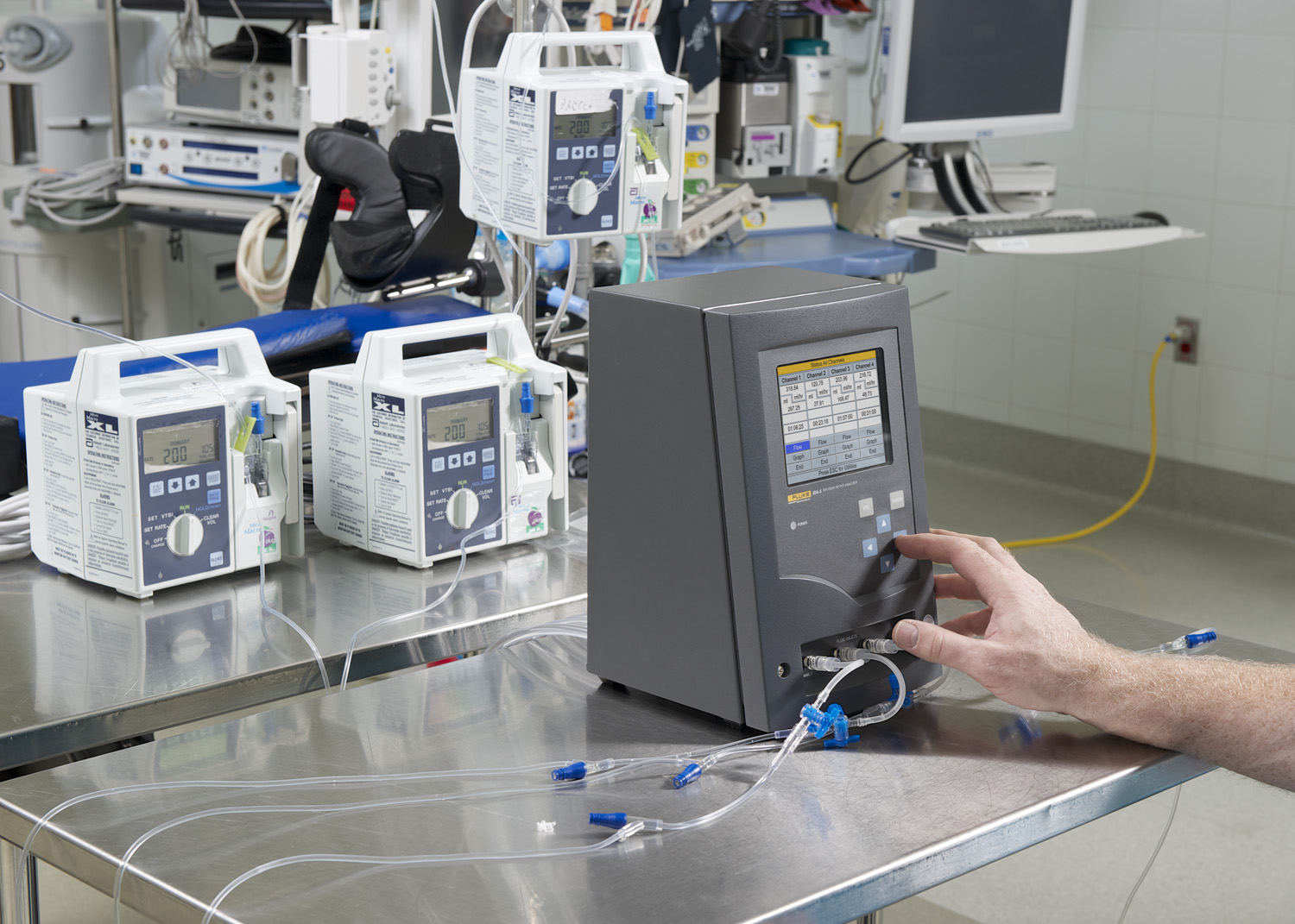 Medical device testing in a hospital