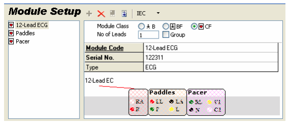 Module Setup screen