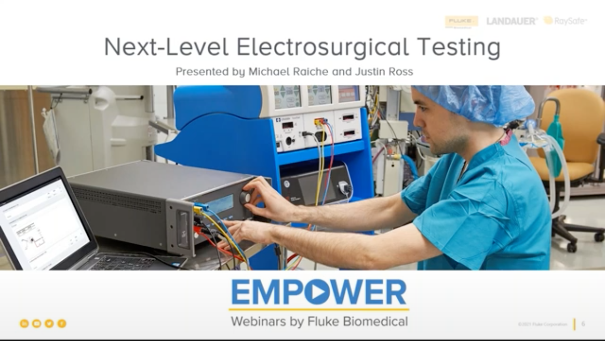 title card for electrosurgery testing webinar
