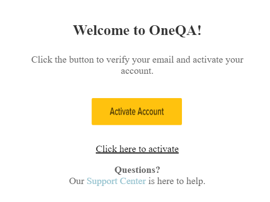 Activation email