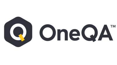 OneQA logo on the left and text to the right