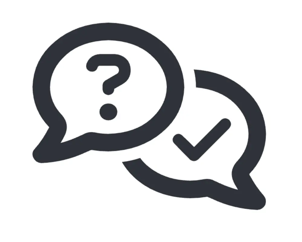 Question mark and check mark