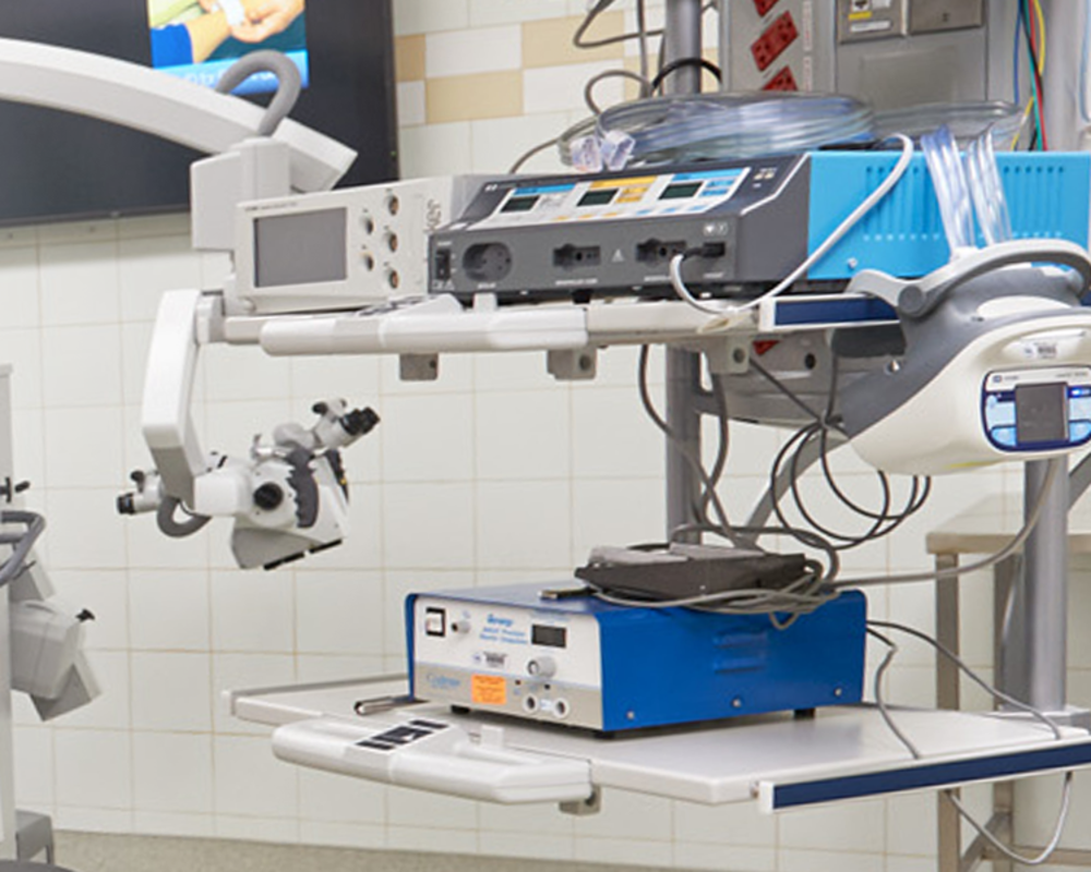 Electrosurgery devices in a medical room