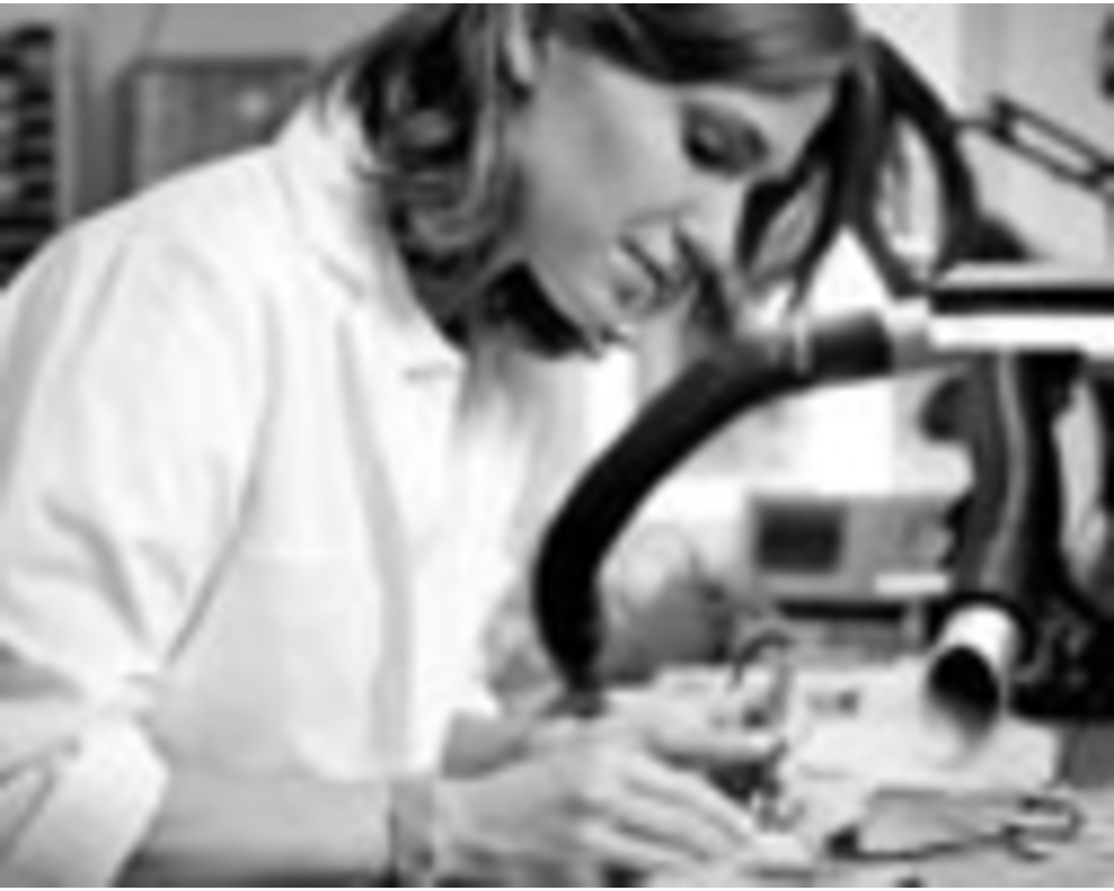 Woman at a work bench