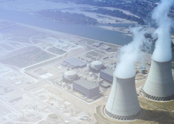 Aerial view of power plant