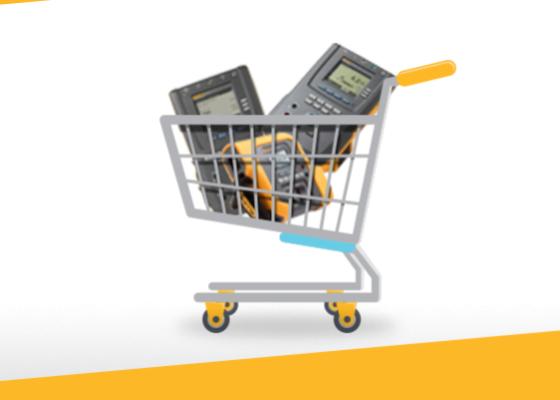 shopping cart carrying Fluke Biomedical products