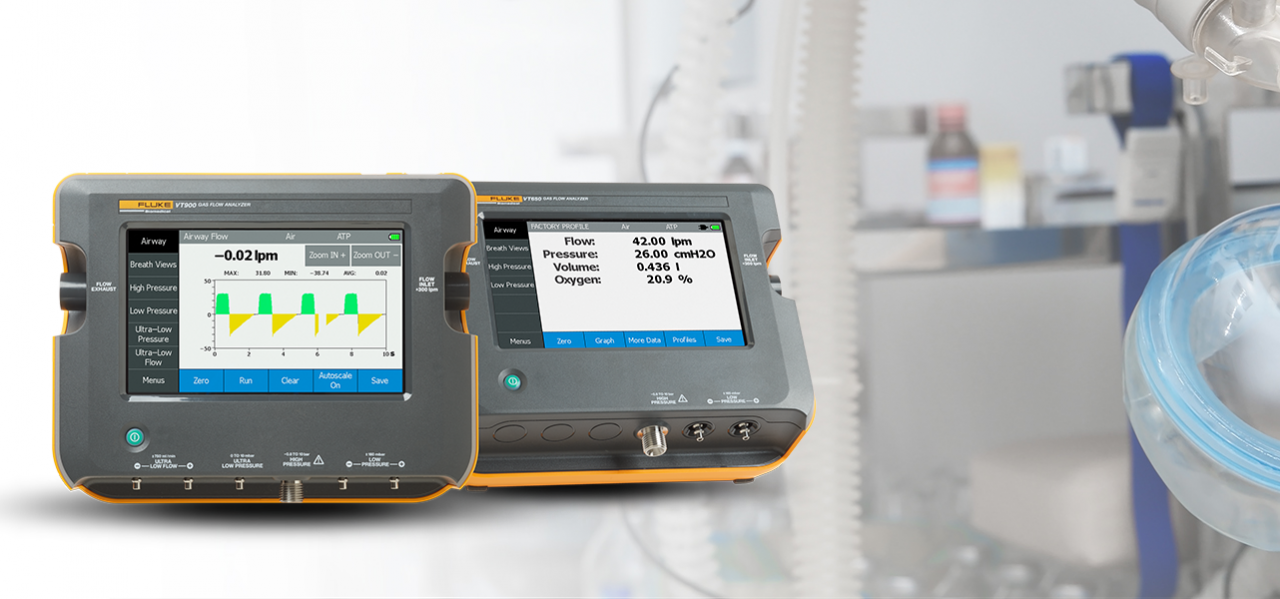 Gas Flow analyzers on background banner