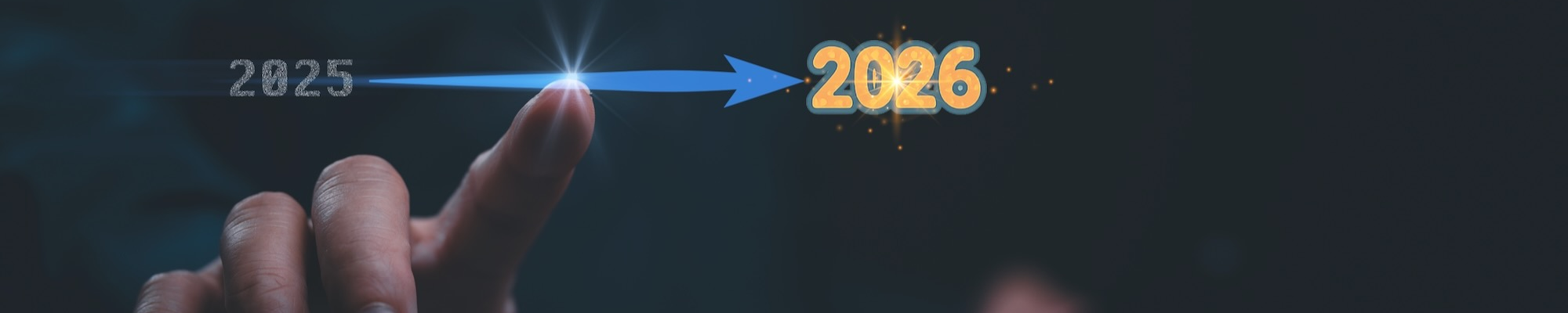 Index finger pointing at 2026