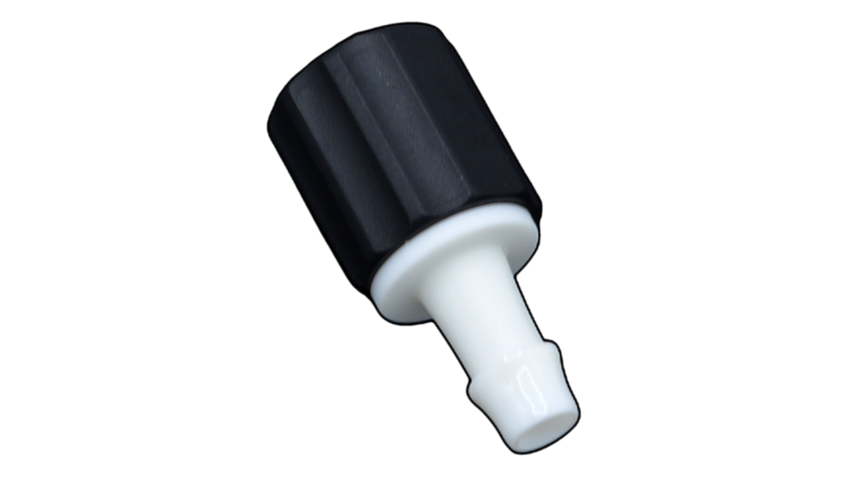 Connector with white tip and black base