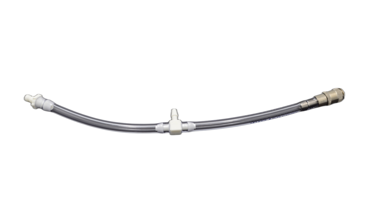 Tube with metal tip and white tip