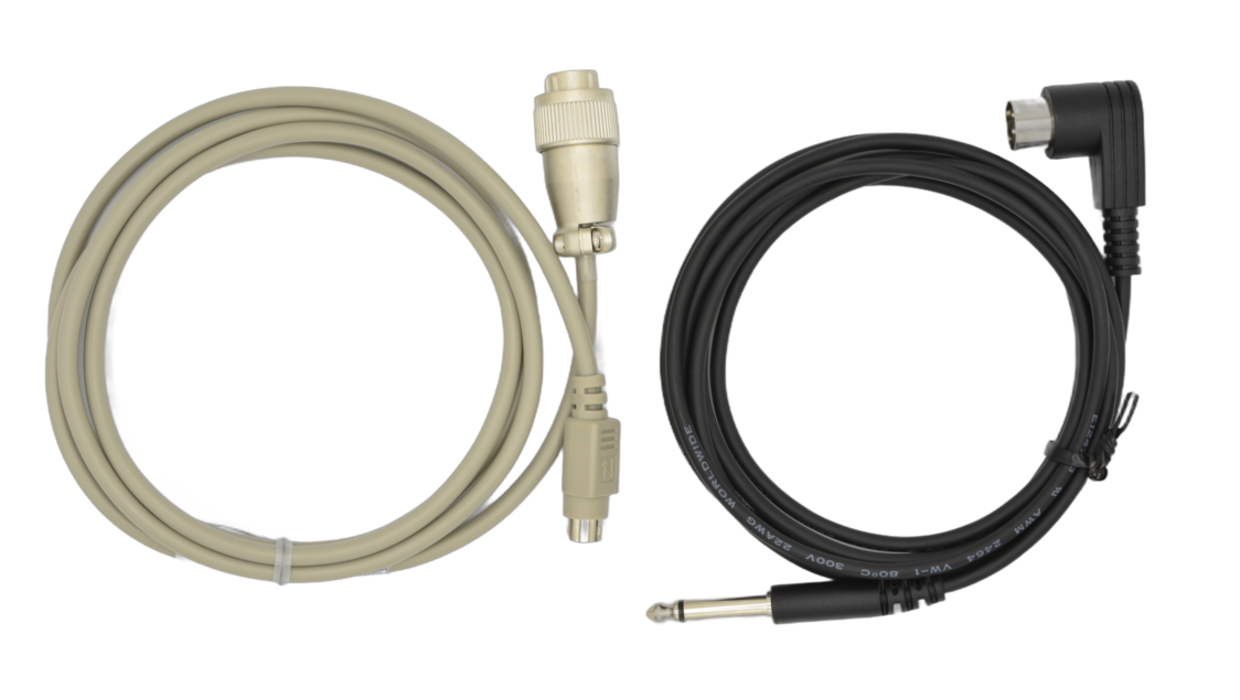 Black cable and gray cable