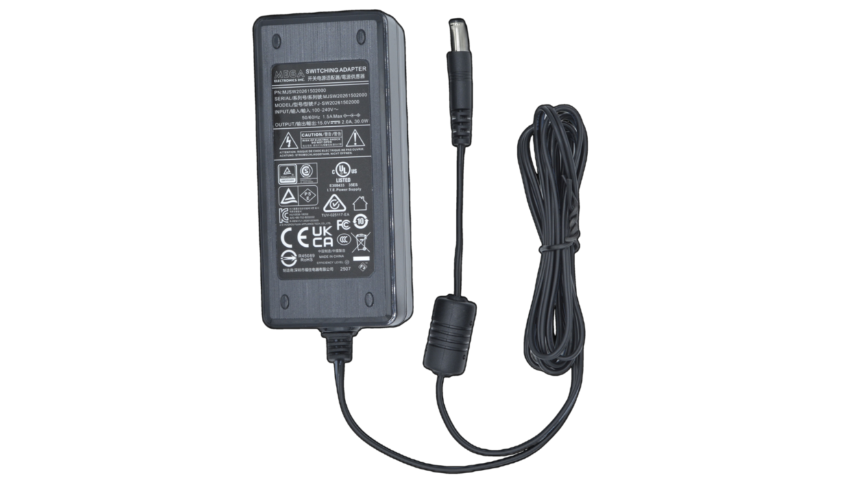 Power supply with cord and connector