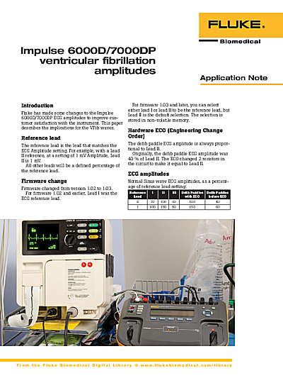 Impulse 6000D/7000DP ventricular fibrillation amplitudes
