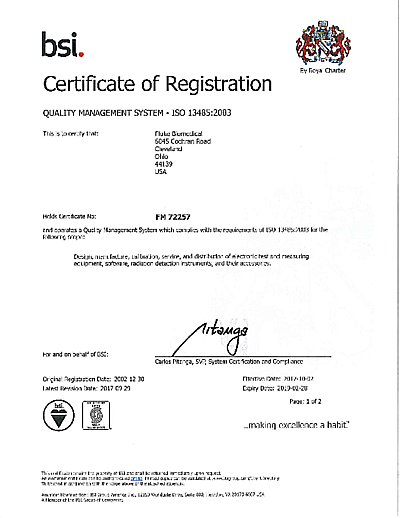 ISO 13485:2003 Certificate