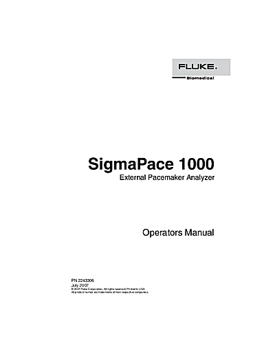 SigmaPace 1000 Operator's Manual in English
