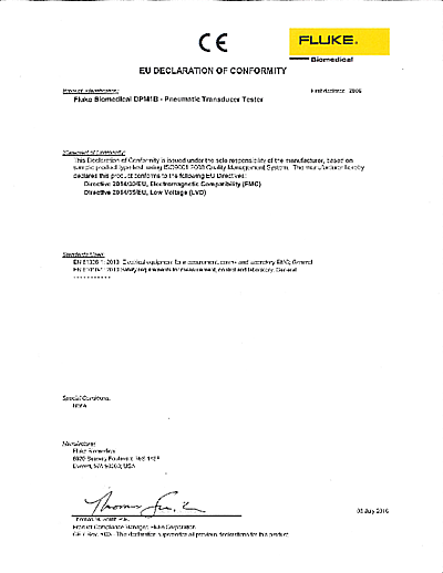 DPM1B CE Declaration of Conformity in English