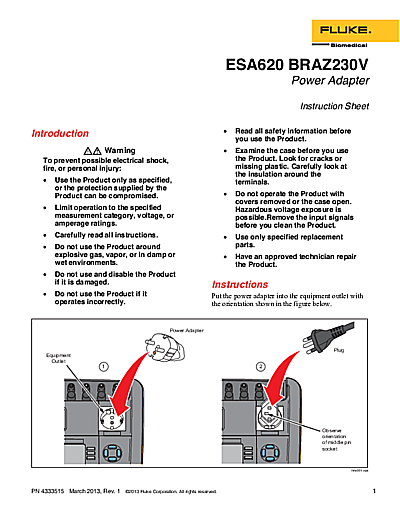 ESA620 Instruction Sheet BRAZ230V in English
