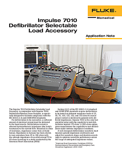 Impulse 7010 App Note: Defibrillator Selectable Load Accessory