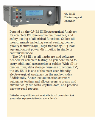 QA-ES III Electrosurgery Analyzer