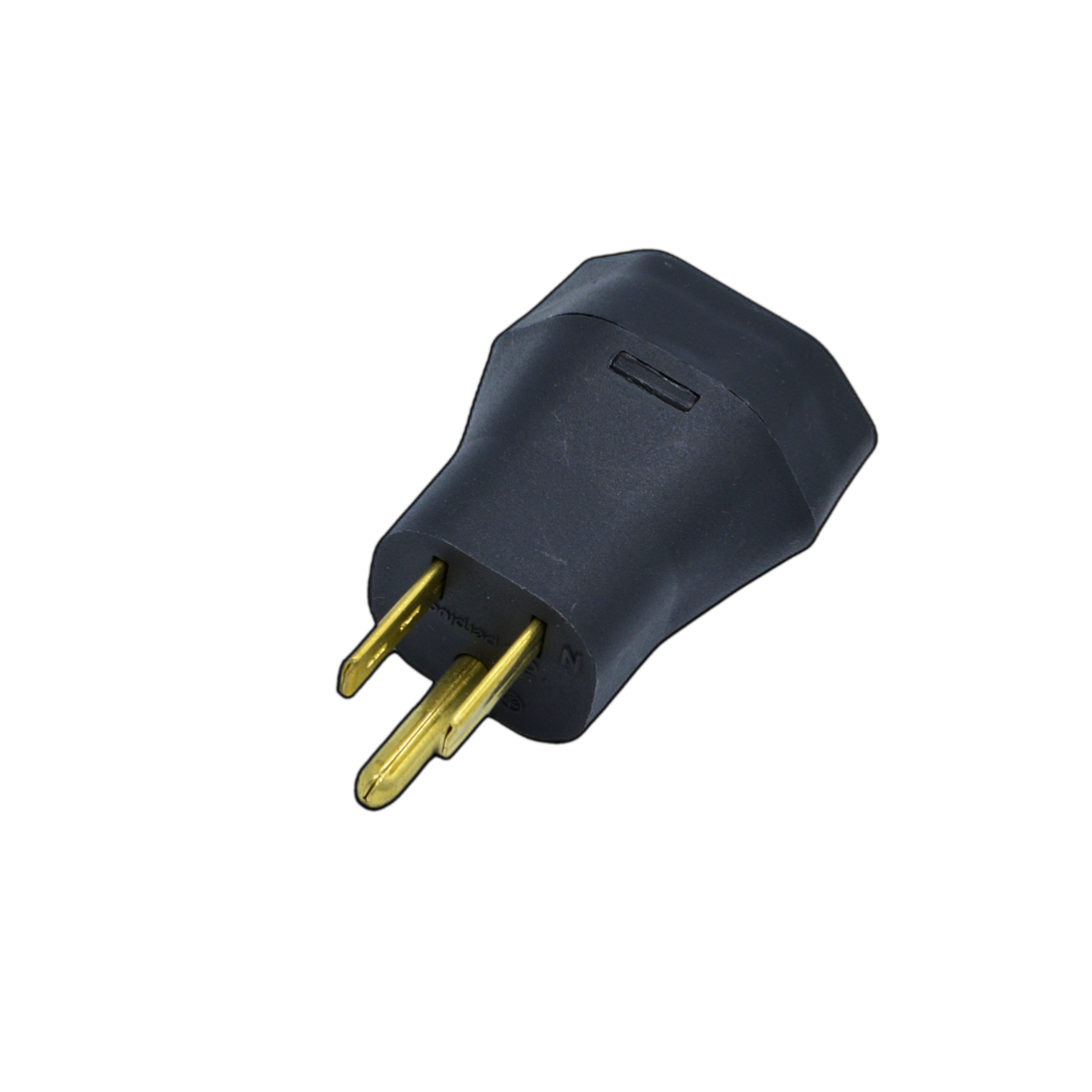 Black adapter with gold plug pins